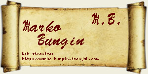 Marko Bungin vizit kartica